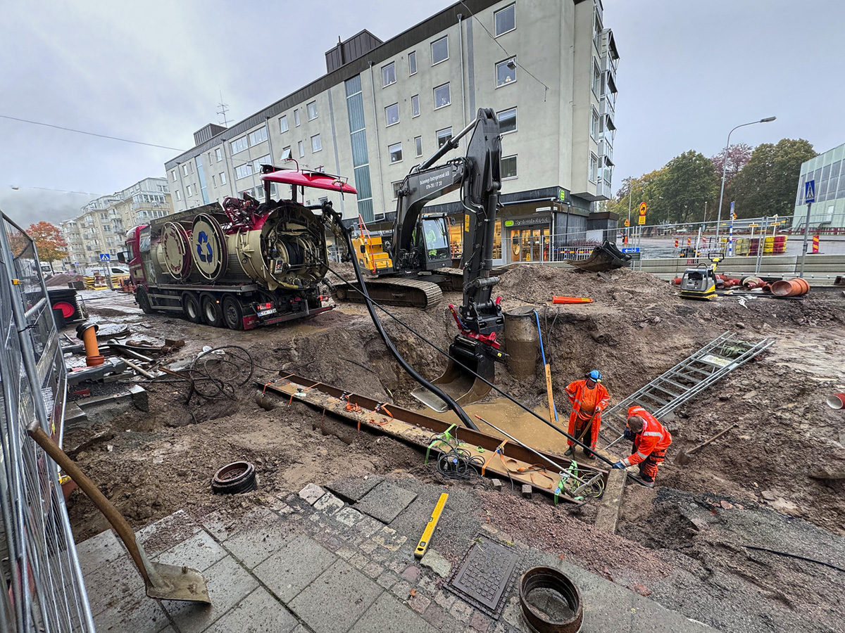 JRAB Jumbospol dagvattenledning Huskvarna, Rosenborgsgatan