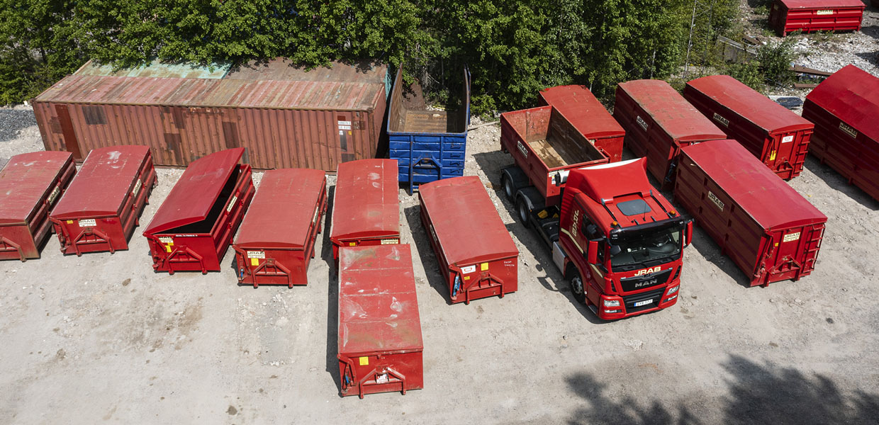 JRAB i Jönköping. Hyr container. Avfallshämtning, containers, flak, komprimatorer, kärl, Molok